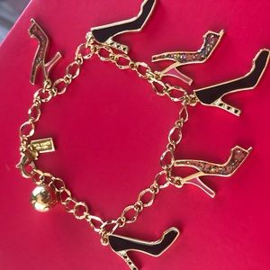 Adorable Kate Spade High Heel Gold Charm Bracelet